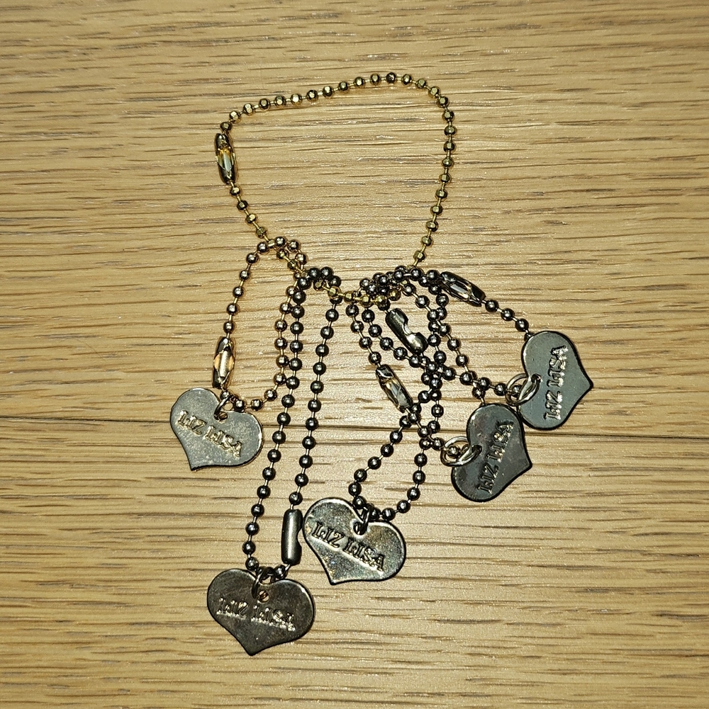 Liz Lisa Gold Heart Logo Metal Tag Set